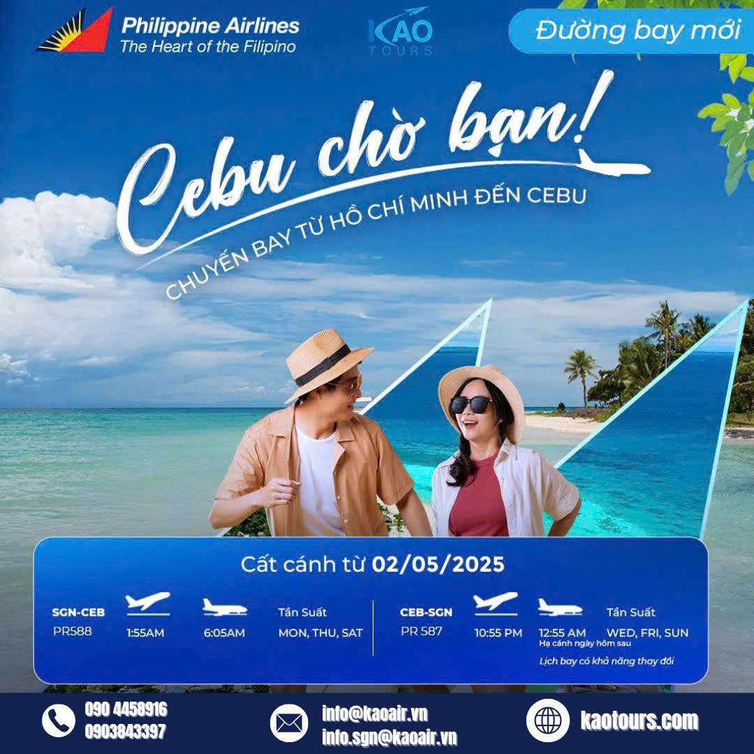 Philippine Airline thông báo: Lịch bay mùa hè